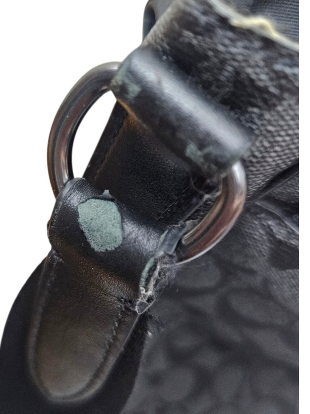 Coach Signature Monogram Crossbody Messenger Bag Black Charcoal Leather f54771 - Picture 7 of 14